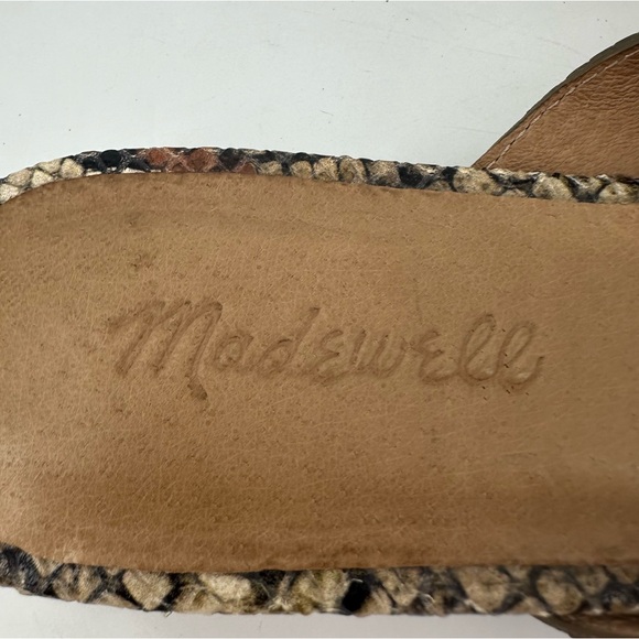 Madewell Remi Mules Slip On Snakeskin Print Brown Tan Black Womens 8.5 - Picture 6 of 8